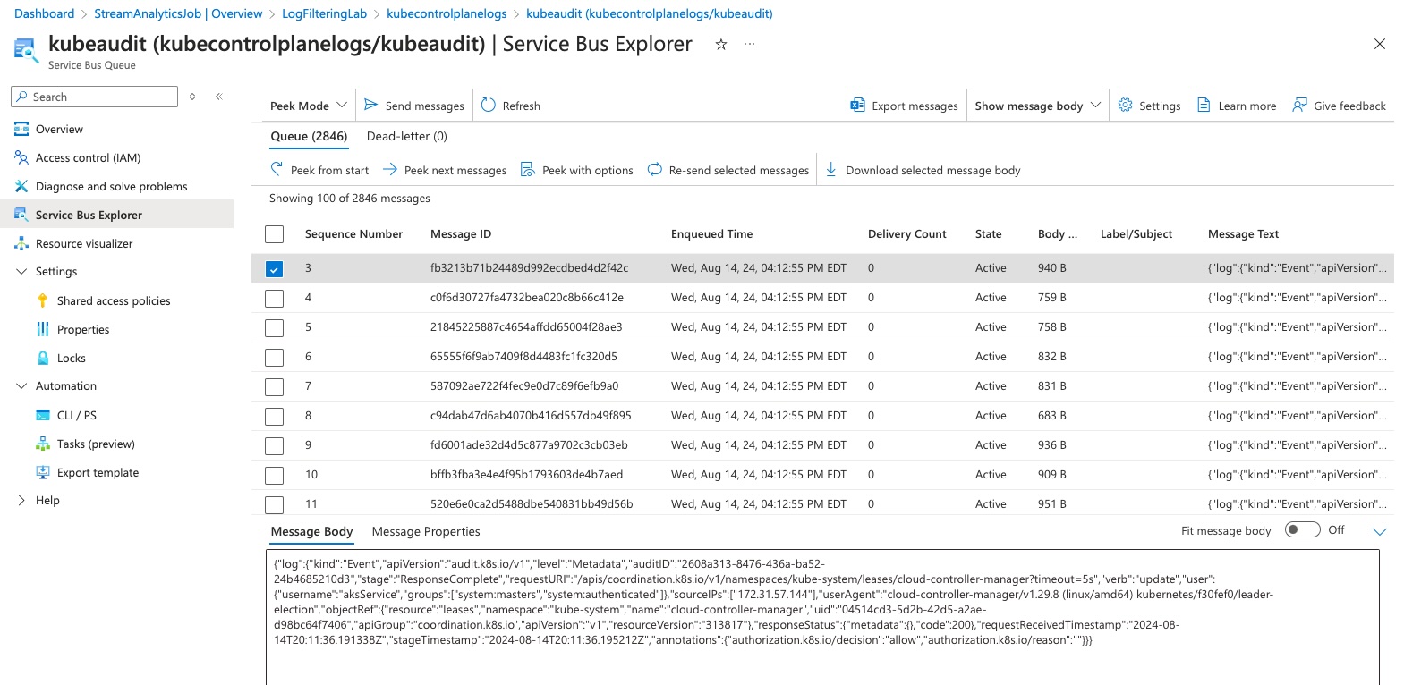 Live Audit Record